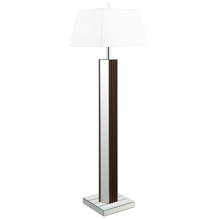 Elena 67-inch Square Tapered Mirrored Floor Lamp Brown