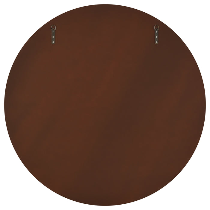 Dexter 40 x 40 Inch Round Reeding Frame Wall Mirror Brown