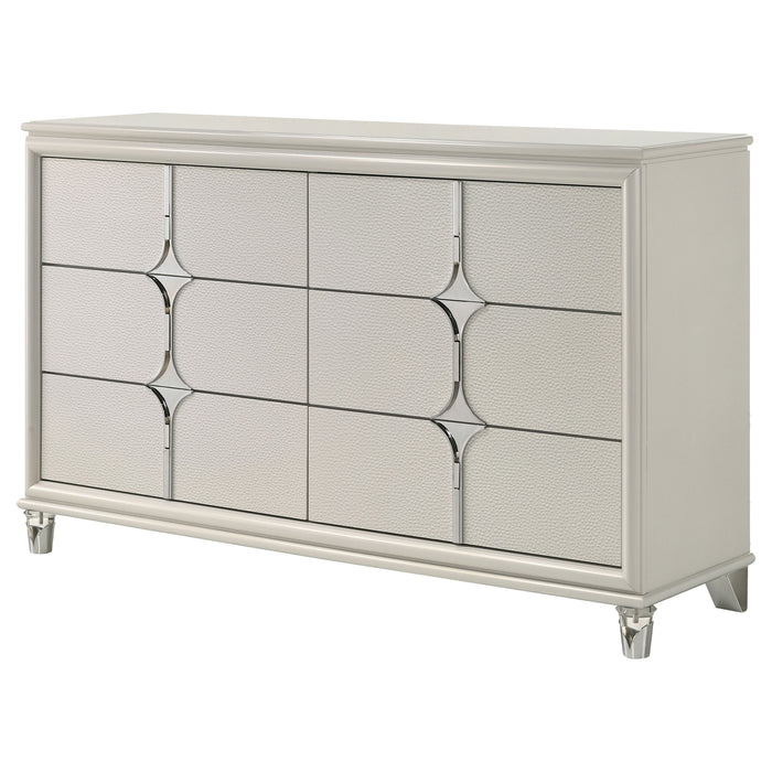 Olivia 6-drawer Dresser Cabinet Pearl White