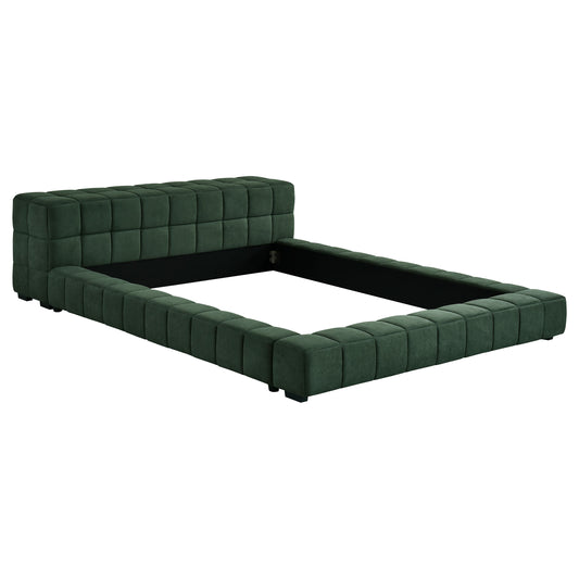 Trinity Upholstered Queen Platform Bed Green