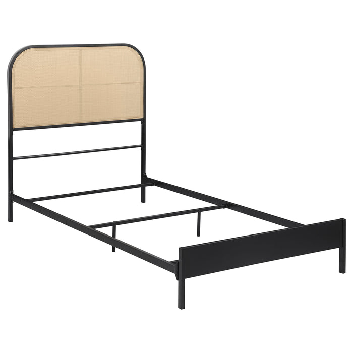 Amherst Radio Weave Rattan Metal Full Bed Black