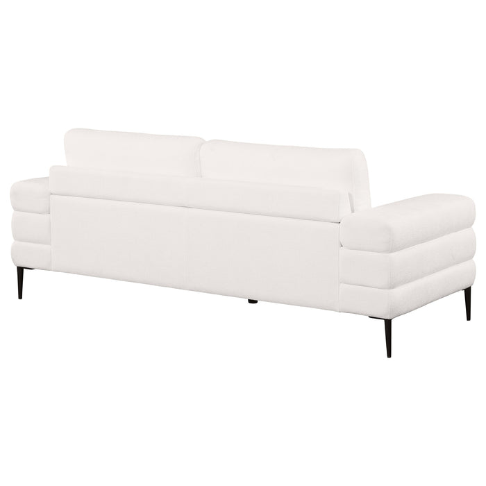 Jessel Chenille Upholstered Track Arm Sofa Ivory