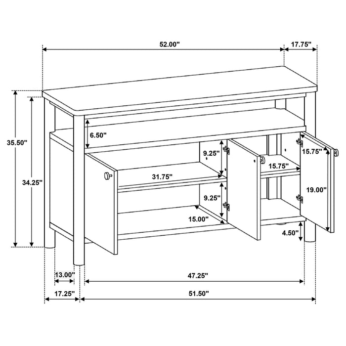 Biltmore 52-inch Dining Cabinet Sideboard Buffet Walnut