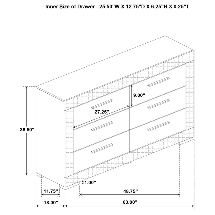 Ives 4-piece Eastern King Bedroom Set Grey High Gloss