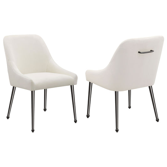 Mayette Upholstered Dining Side Chair Ivory (Set of 2)