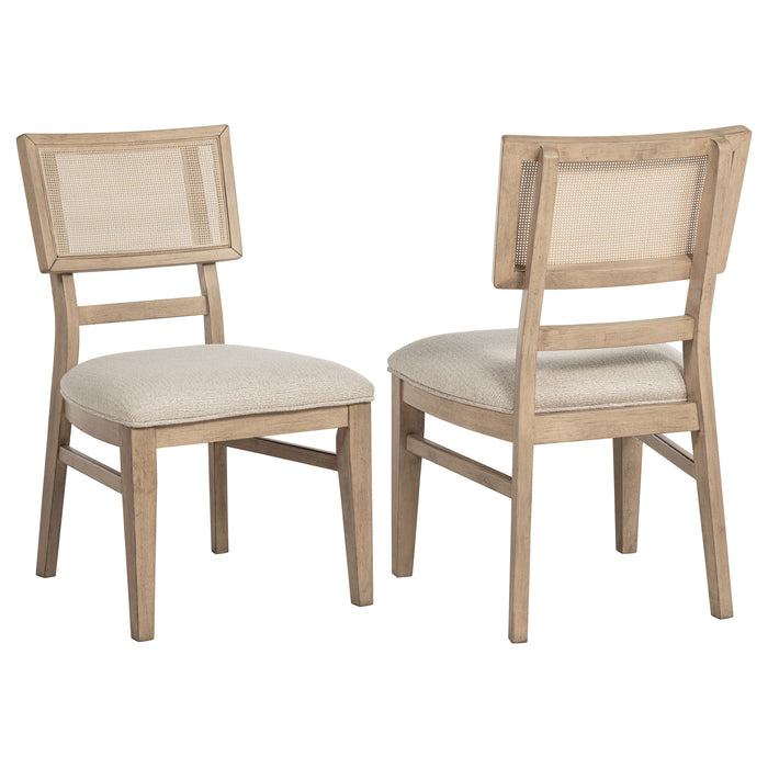 Kailani Radio Weave Cane Dining Side Chair Beige Oak