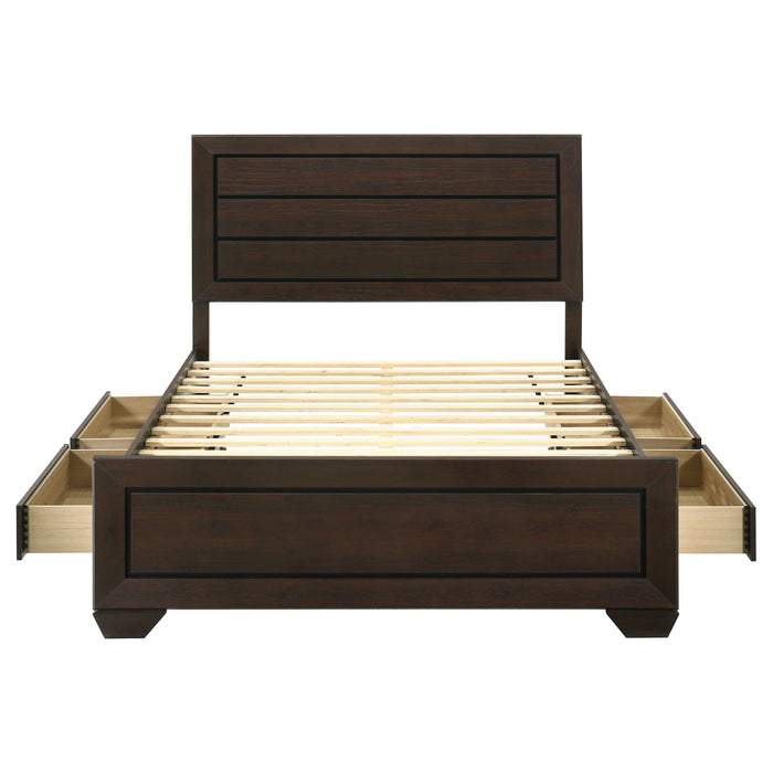 Kauffman Wood Queen Storage Panel Bed Dark Cocoa