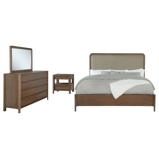 Maderia 4-piece Eastern King Bedroom Set Walnut