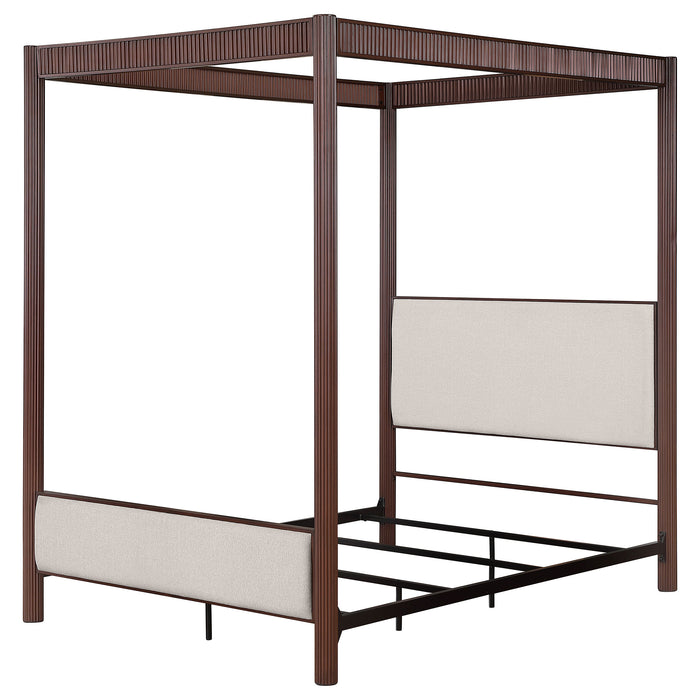 Zimmerlee 89-inch Metal Eastern King Canopy Bed Rust Brown