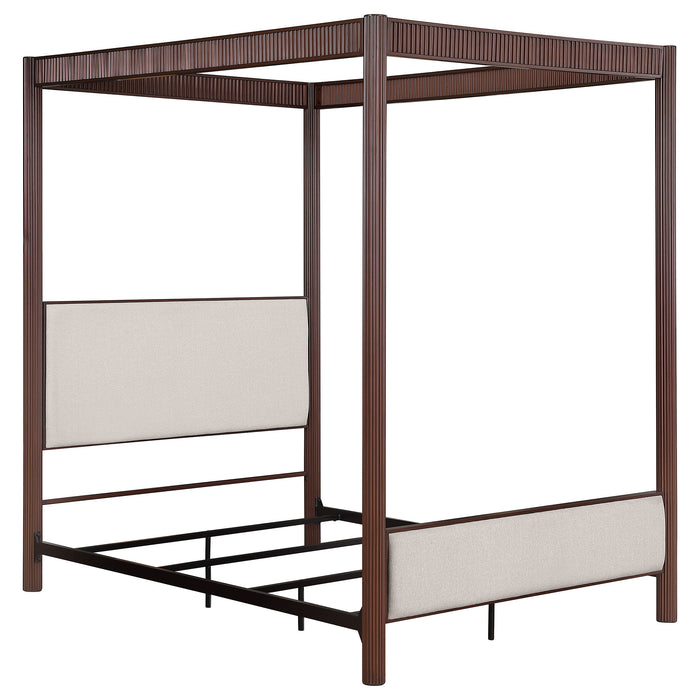 Zimmerlee 89-inch Metal Queen Canopy Bed Rust Brown