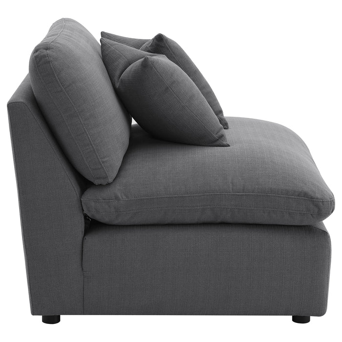 Hobson Upholstered Armless Chair Charcoal