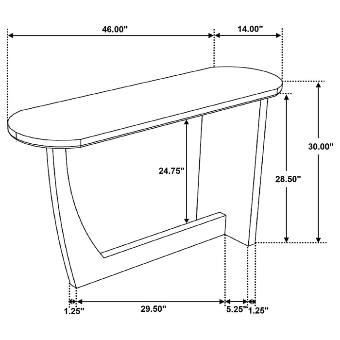 Fletcher Oval Solid Mango Wood Entryway Console Table Brown