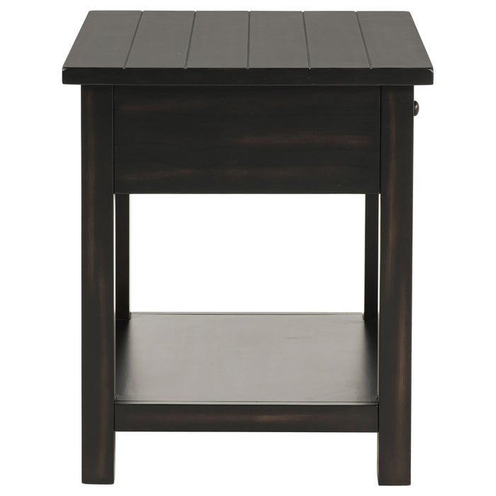 Payne 1-drawer Wood End Table with Shelf Java