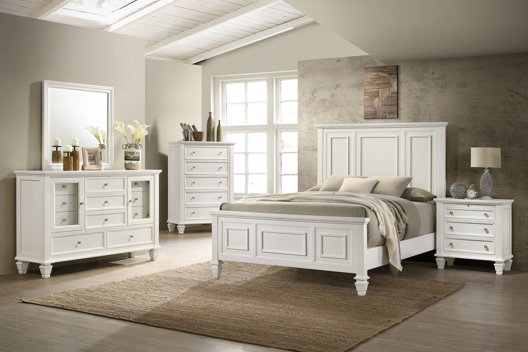 Sandy Beach 11-drawer Dresser with Mirror Cream White