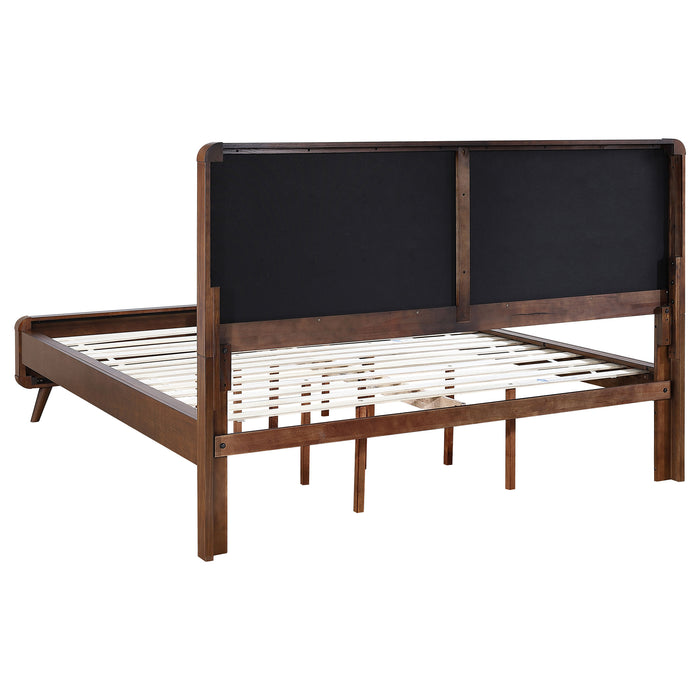 Robyn Wood California King Panel Bed Dark Walnut