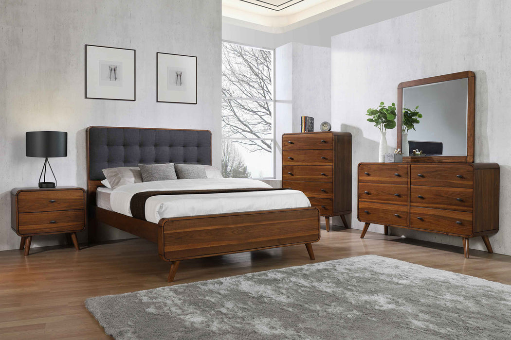 Robyn Wood Queen Panel Bed Dark Walnut