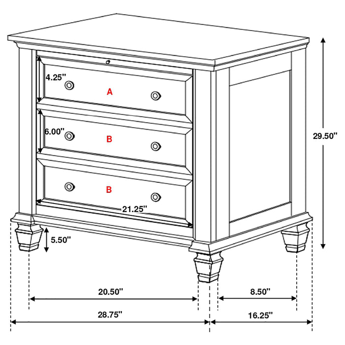 Sandy Beach 4-piece Eastern King Bedroom Set Cream White