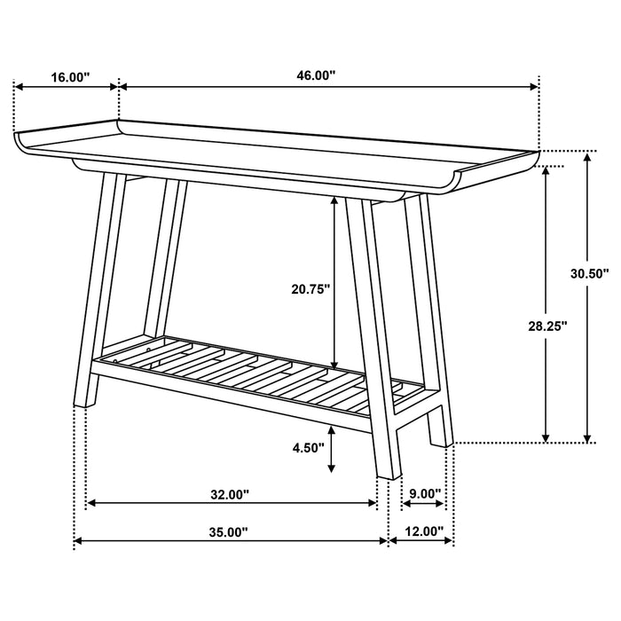 Ornelas 46-inch Console Table with Slatted Shelf Mango Brown