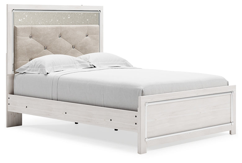 Altyra Full Panel Bed with Mirrored Dresser and Chest Tuscaloosa Furniture Outlet