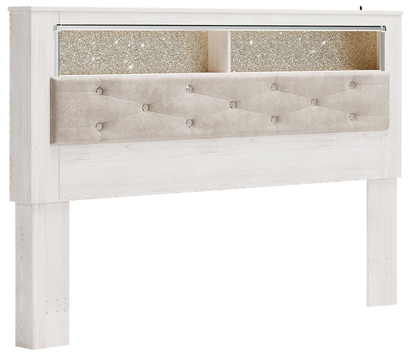 Altyra King Bookcase Headboard with Mirrored Dresser, Chest and 2 Nightstands Tuscaloosa Furniture Outlet