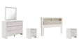 Altyra King Bookcase Headboard with Mirrored Dresser and 2 Nightstands Tuscaloosa Furniture Outlet