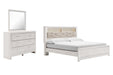 Altyra King Panel Bookcase Bed with Mirrored Dresser Tuscaloosa Furniture Outlet