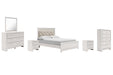 Altyra Queen Panel Bed with Mirrored Dresser, Chest and 2 Nightstands Tuscaloosa Furniture Outlet