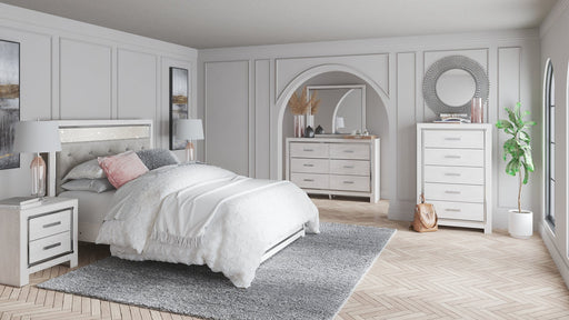 Altyra Queen Panel Bed with Mirrored Dresser Tuscaloosa Furniture Outlet