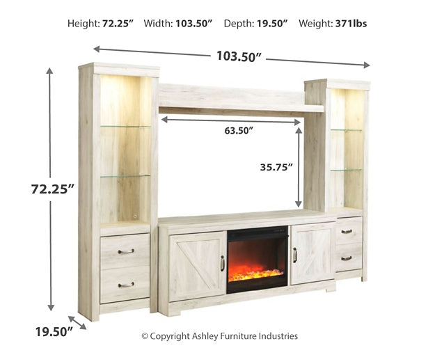 Bellaby 4-Piece Entertainment Center with Fireplace Tuscaloosa Furniture Outlet