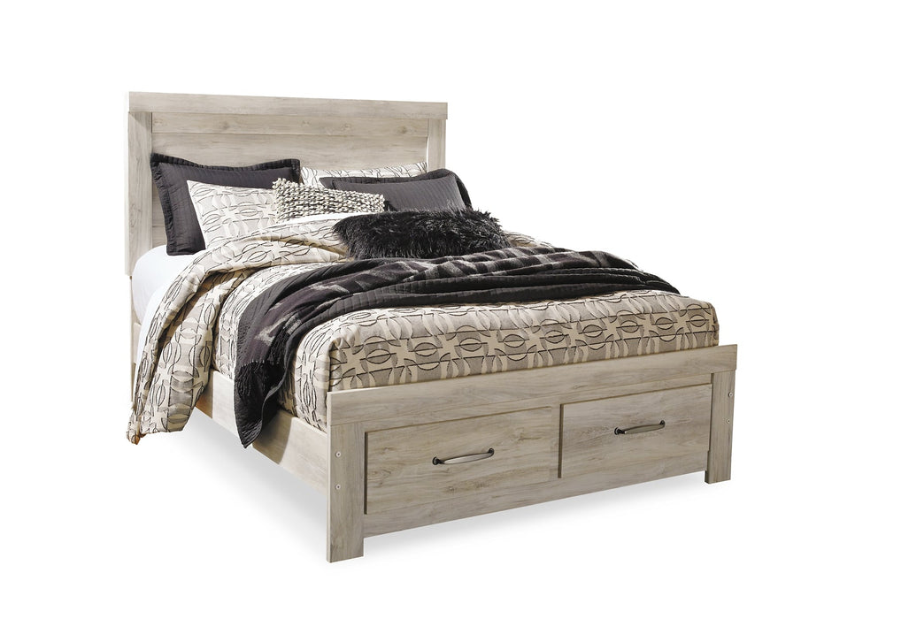 Bellaby Queen Platform Bed with 2 Storage Drawers with Mirrored Dresser Tuscaloosa Furniture Outlet