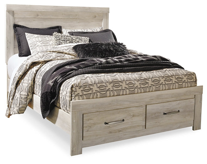 Bellaby Queen Platform Bed with 2 Storage Drawers with Mirrored Dresser and Nightstand Tuscaloosa Furniture Outlet