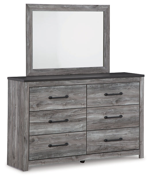 Bronyan Queen Panel Bed with Mirrored Dresser Tuscaloosa Furniture Outlet