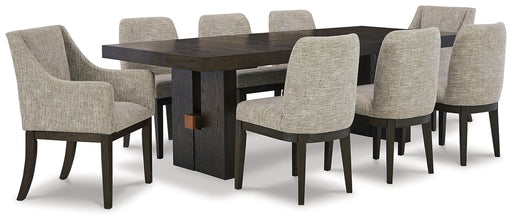 Burkhaus Dining Table and 8 Chairs Tuscaloosa Furniture Outlet