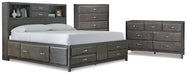 Caitbrook Queen Storage Bed with 8 Drawers with Dresser and Chest Tuscaloosa Furniture Outlet