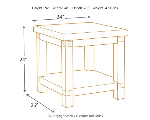 Carynhurst Coffee Table with 1 End Table Tuscaloosa Furniture Outlet