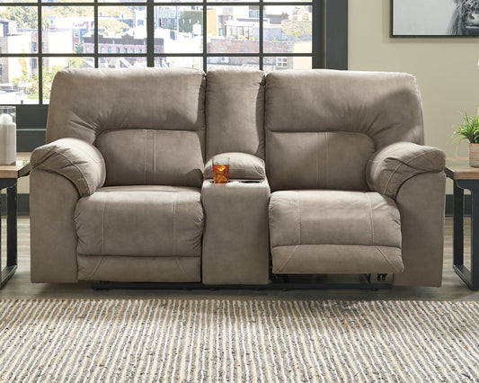 Cavalcade DBL REC PWR Loveseat w/Console Tuscaloosa Furniture Outlet