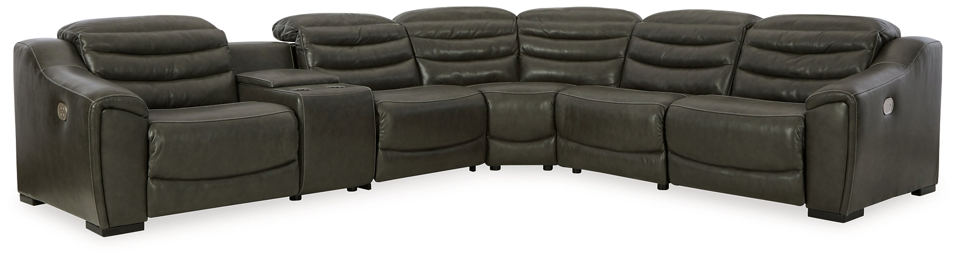 Center Line 6-Piece Sectional with Recliner Tuscaloosa Furniture Outlet