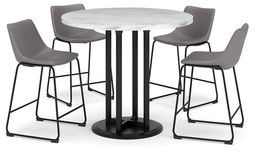 Centiar Counter Height Dining Table and 4 Barstools Tuscaloosa Furniture Outlet