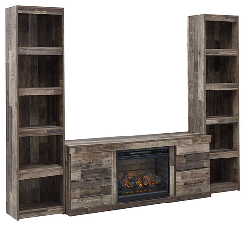 Derekson 3-Piece Entertainment Center with Electric Fireplace Tuscaloosa Furniture Outlet