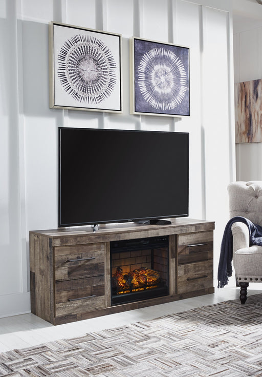 Derekson TV Stand with Electric Fireplace Tuscaloosa Furniture Outlet