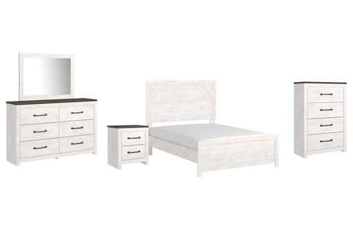 Gerridan Full Panel Bed with Mirrored Dresser, Chest and Nightstand Tuscaloosa Furniture Outlet