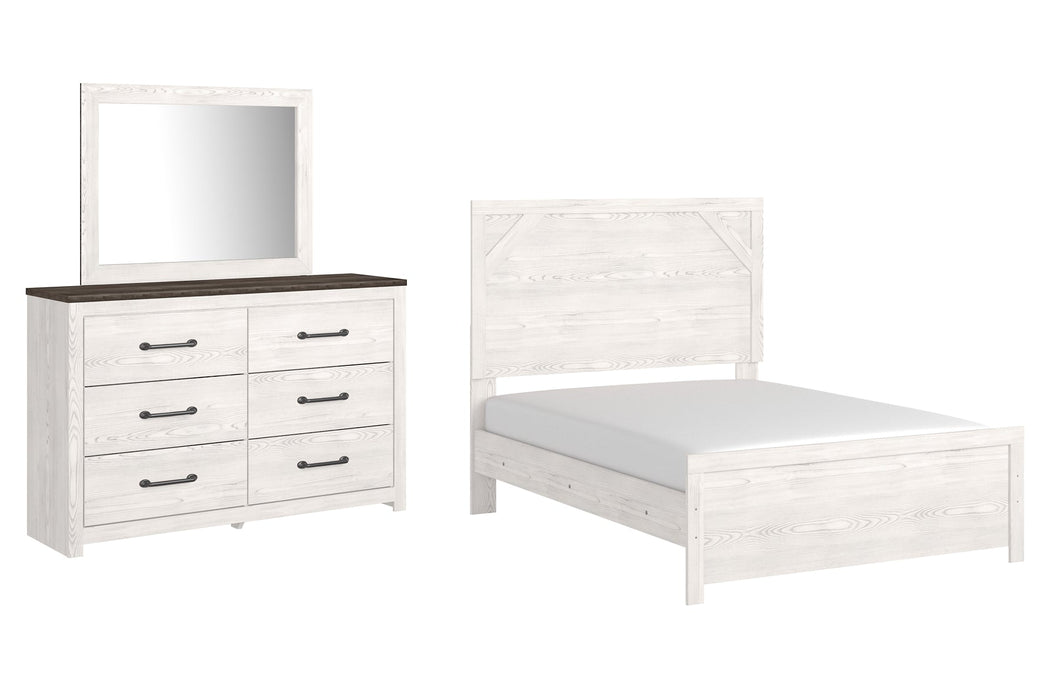 Gerridan Full Panel Bed with Mirrored Dresser Tuscaloosa Furniture Outlet