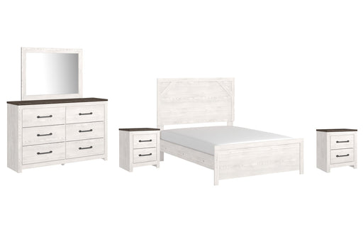 Gerridan Full Panel Bed with Mirrored Dresser and 2 Nightstands Tuscaloosa Furniture Outlet