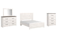 Gerridan Queen Panel Bed with Mirrored Dresser and Chest Tuscaloosa Furniture Outlet