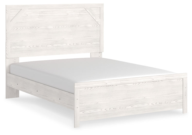 Gerridan Queen Panel Bed with Mirrored Dresser and Chest Tuscaloosa Furniture Outlet