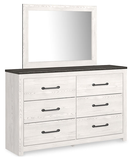 Gerridan Queen Panel Bed with Mirrored Dresser and Nightstand Tuscaloosa Furniture Outlet