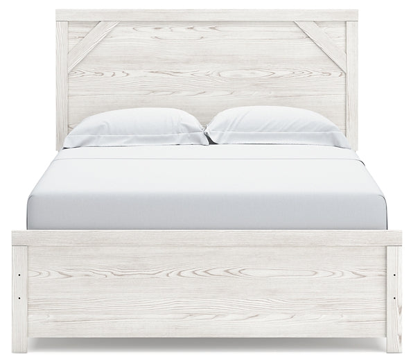 Gerridan Queen Panel Bed with Mirrored Dresser and Nightstand Tuscaloosa Furniture Outlet