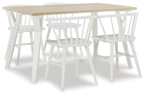 Grannen Dining Table and 4 Chairs Tuscaloosa Furniture Outlet