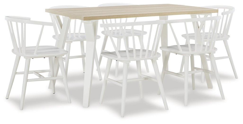 Grannen Dining Table and 6 Chairs Tuscaloosa Furniture Outlet