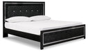 Kaydell King Upholstered Panel Bed with Mirrored Dresser and 2 Nightstands Tuscaloosa Furniture Outlet